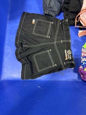 Vintage KIK GIRL Basic Technologies Black Contrast Stitch Cargo Shorts